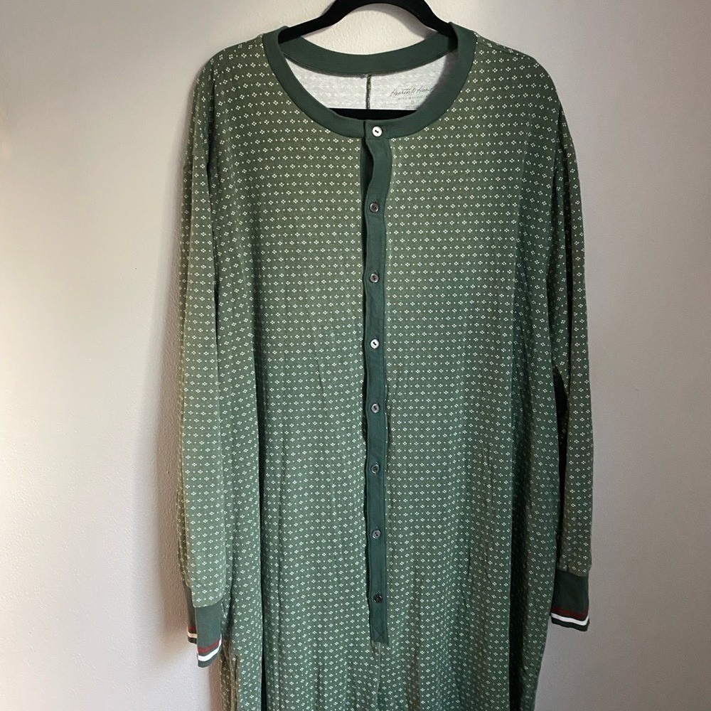 Hearth & Hand‎ Snap-Up One-Piece Long John Calico Pajama Set 2XL Christmas Cozy